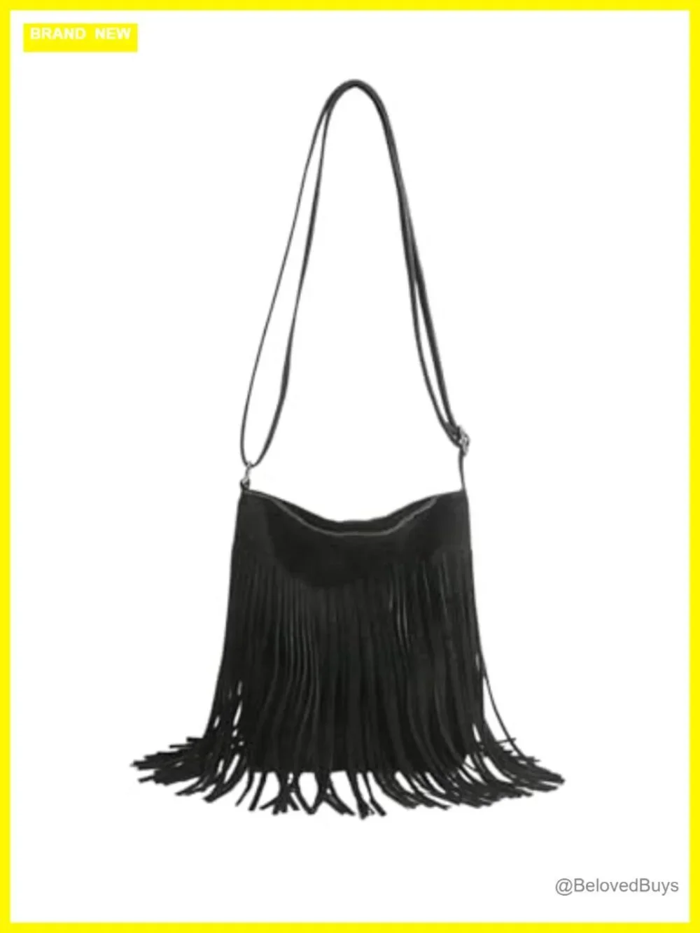 Fringe Crossbody Bag Soft PU Leather Adjustable Strap Hobo Purse Western Boho